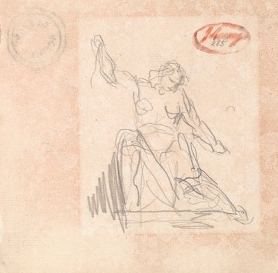 Figura sentada con brazo levantado de George Romney